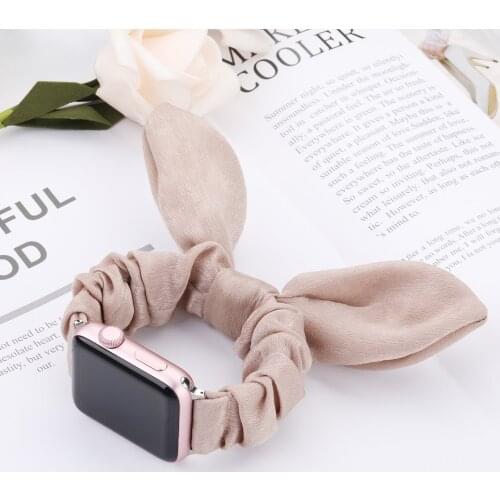 Scrunchie Elastic Strap for Apple Watch 38mm 40mm 44mm 42mm Straps Bracelet for Iwatch Series 6 SE 5 4 3 2 Butterfly Wristband