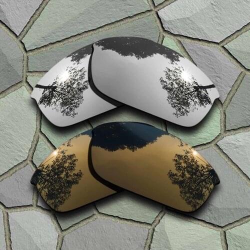 Chrome&Bronze Copper Sunglasses Polarized Replacement Lenses for Oakley Flak Jacket