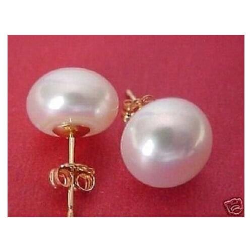 Perfect AAA+++ 10-11mm natural south sea white pearl earrings