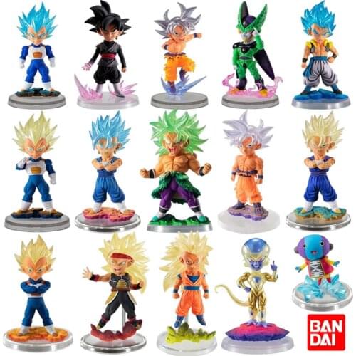Bandai Dragon Ball Son Goku Jiren Gogeta Broly Cell Burdock Vegeta IV Frieza Zeno Ornaments Gashapon Anime Figures Toys Gift 7cm