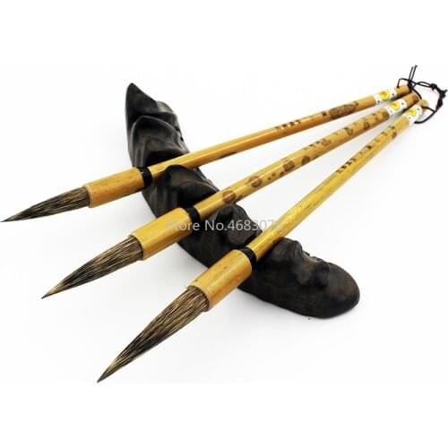 3Pcs/set Chinese Calligraphy Brushes Pen For Excellent quality Weasel Hair Writing Brush Fit For Student School supplies