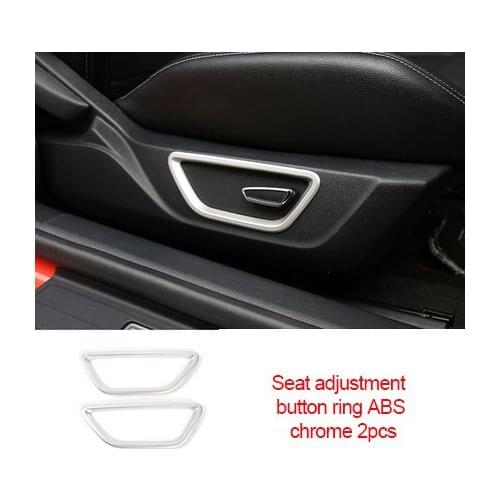 Seat Adjustment Button Ring For Ford Mustang Abs Carbon Fiber 2015 Red 2pcs Chrome -2020