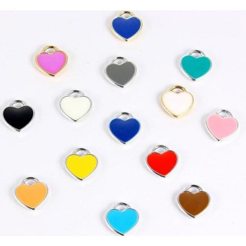 Colorful Enamel Charms Heart Charms Pendants for DIY Necklaces Bracelets Accessories Jewelry Making Heart Charm Bulk Wholesale