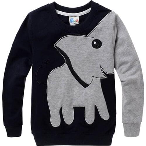 Hot-selling childrens sweater 3-8 years old childrens spring and autumn clothes cartoon elephant long-sleeved boy t-shirt