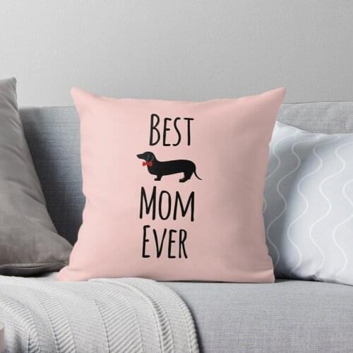 Best Dachshund Mom Ever Throw Pillow Cushion Cover Polyester throw pillows case on sofa home living room car seat decor 45x45cm
