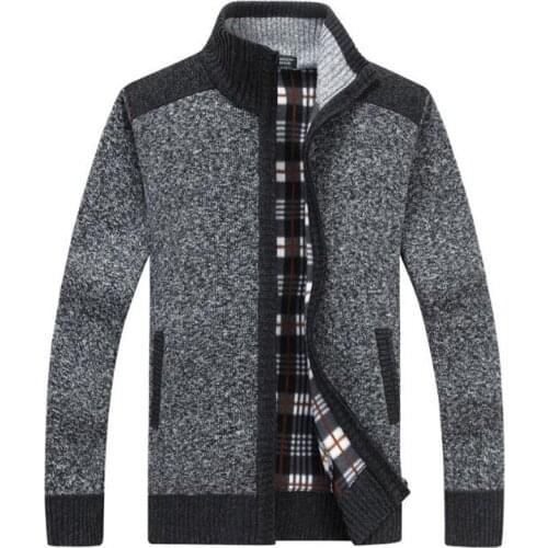 Mens Sweaters Autumn Winter Cashmere Wool Zipper Pullover Sweaters Man Casual Knitwear Plus Size M-XXXL