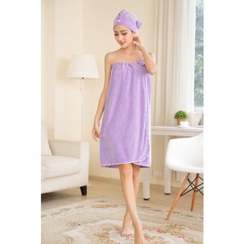 Bath Towel Set Wholesale Absorbent Microfiber Bath Towel with Hair Turban Wrap Terry Towel serviette de bain