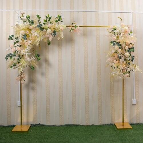 2021 new Wedding Arch Square Metal Shiny Gold Plated Arch Backdrop Stand Stage Rectangular Flower stand Decoration