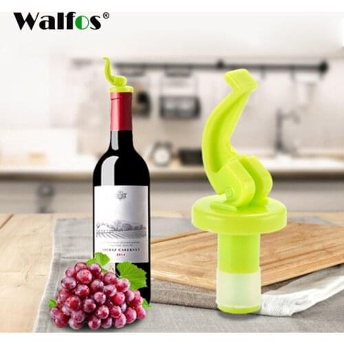 WALFOS Novelty Silicone Wine Bottle Stoppers Beer Wine Cork Plug Bottle Cover Kitchen Bar Tool
