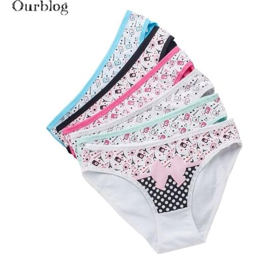 OURBLOG 5pcs/Lot Women Underwear Cotton Every Weekdays Sexy Ladies Panties Knickers Briefs Lingerie for Women SIZE M L XL