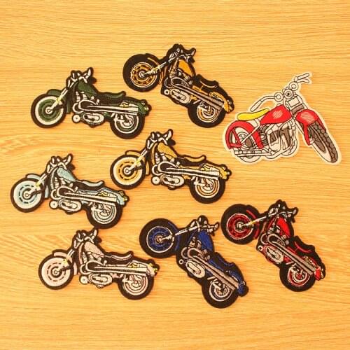 Punk Motorcycle Patch Embroidered Patches For Clothing Stickers Iron On Patches On Clothes Skull Sticker on Clothes Stripe Decor