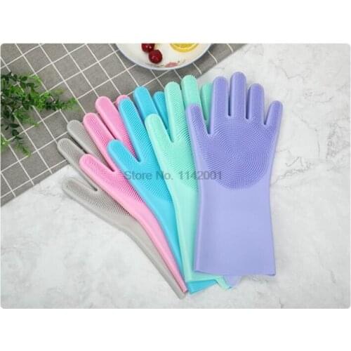 300Pairs Gloves Kitchen Silicone Cleaning Gloves Magic Silicone Dish Washing Glove for Household Scrubber Rubber Clean Tool