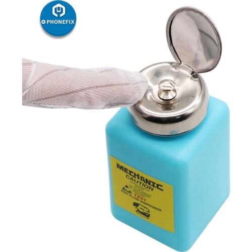 MECHANIC Alcohol Bottle 180ML Plastic Liquid Container for iPhone Repair Motherboard Cleaning ESD Fluid Dispenser Mechanic Tools