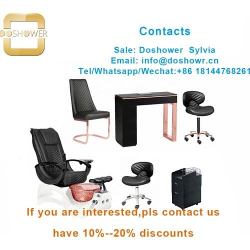 Salon furniture package with gold manicure table for pedicure chair set