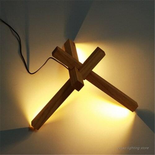 Bedroom Bedside Wood Table Lamp Nordic Designer Bonfire Art Deco Table Lights Living Room Home Decr Led Desk Lamps Indoor Lights