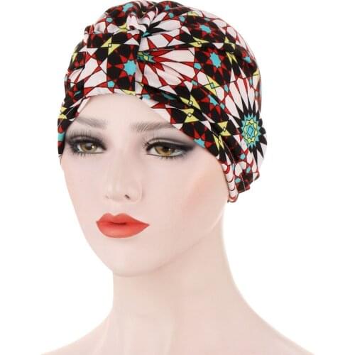 Selling pattern scarf square insignia on a cap cloth washed imitation cotton base cap chemotherapy Muslim cap in baotou