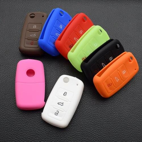 Silicone car key fob skin case cover set protected for VW POLO Bora Tiguan golf 4 5 6 GTI EOS Scirocco Jetta MK5 MK6 10 pcs/lot