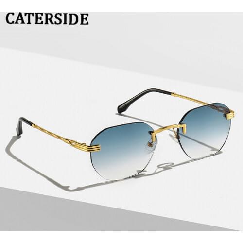 Emosnia 2021 Round Mirror Sunglasses Woman Man Rimless Metal Frame Luxury Sunglasses High Quality Fashion DropShip Eyewear UV400