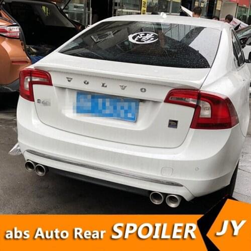 For Volvo S60 Spoiler 2014-2017 Volvo S60 spoiler High Quality ABS Material Car Rear Wing Primer Color Rear Spoiler