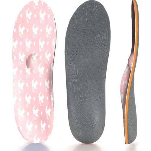 Pink Printing Orthotic EVA Comfort Insoles for Heel,Arch,Ball of Foot with Targeted Cushioning, Arch Support Inserted Insole