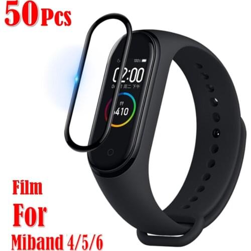 50Pcs 3D Protective Film for Xiaomi Mi Band 6 5 4 Screen Protector for Miband 6 5 4 FIlm Smart Watchband 4 Miband 5 6 Soft Film