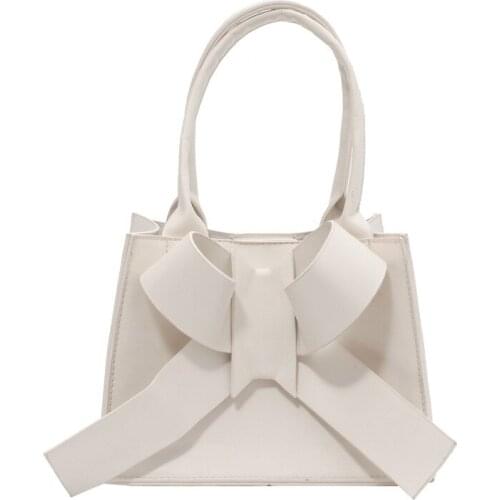 Female Tote Bag Women summer 2021 New Tide Simple Fashion Cute Bow Chic Design Square large capacity Lady Handbag DSMA012