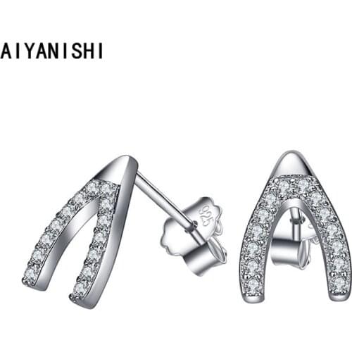 AIYANISHI Fashion 925 Sterling Silver Stud Earrings Geometic Silver Stud Earrings for Women Wedding Engagement Party Lover Gifts