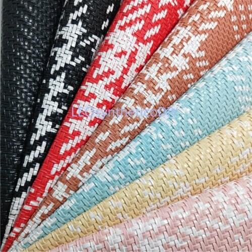 1PC 21X29CM Weaving Faux Leather Fabric, Synthetic Leather Fabric Sheets, PU Leather For Making Bows LEOsyntheticoDIY T239B