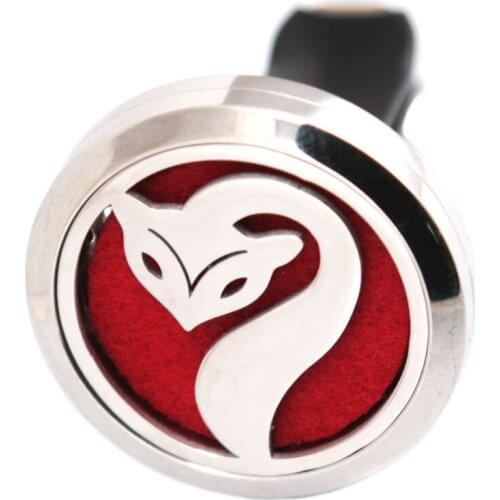 10pcs Fox 30mm Diffuser 316 Stainless Steel Car Aroma Locket Essential Oil Car Diffuser Locket Free 50Pcs Felt Pads