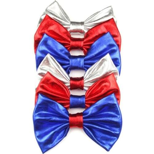 12pcs Chic July 4th 5" Sequins Hair Bow New Arrival Kids Girl DIY Hair Accessories Hair Clip for Headband Barrette Headwear