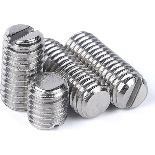 304 Stainless Steel Slotted Set Screws with Flat End Tightening Fastening Straight Screw M3 M4 M5 M6 M8 M10