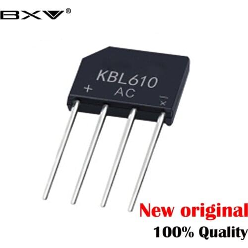 5PCS KBL610 6A 1000V in-line rectifier bridge stack flat bridge rectifier single-phase bridge stack