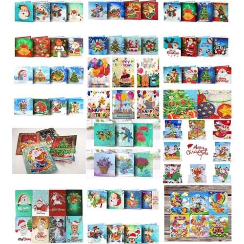 5D DIY Diamond Mosaic Greeting Cards Christmas Birthday Halloween Diamond Painting Kit Embroidery Birthday Gift Home Decoration