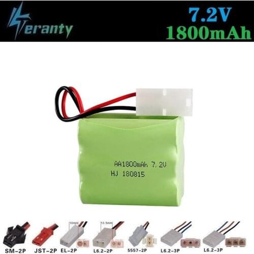 1800mah 7.2v Rechargeable Battery For Rc toys Cars Tanks Robots Gun NiMH Battery AA 7.2v 700mah Batteries Pack For Rc Boat 1PCS