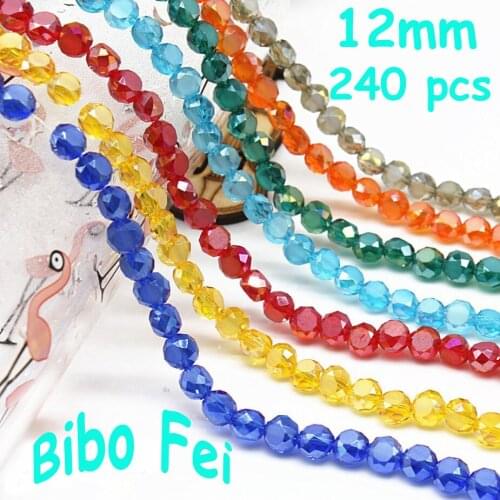 Free shipping 12mm 240PCS oval multi-faceted crystal beads, glass beads, bread crystal beads, bracelet necklace jewelry DIY