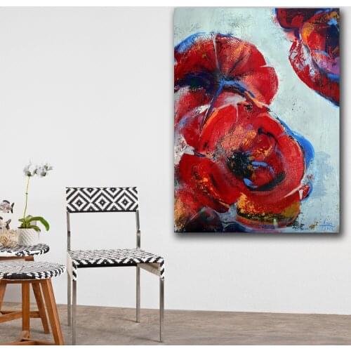 Large Painting Abstract art Flowers-5 Canvas Painting For Living Room Home Decor Oil Painting On Canvas Wall Painting No Frame