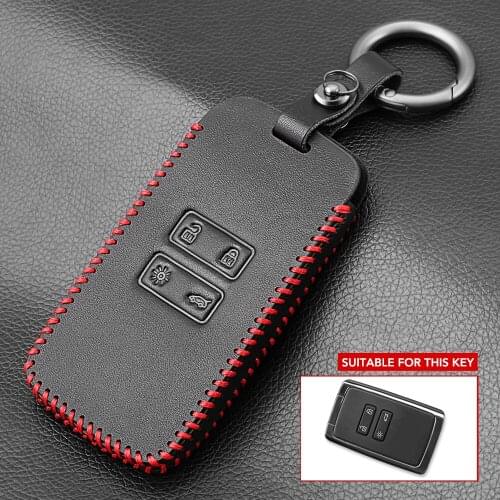 Car Key Cover for Renault Key Cover Genuine Leather Key Case Chain For Renault Kadjar Megane Koleos QM5 QM6 2016-2020