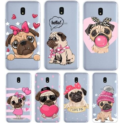 Cartoon Cute Pug Dog For Samsung Galaxy J8 J7 Duo J6 J5 Prime J4 Plus J3 J2 Core 2018 2017 2016 Phone Case Cover
