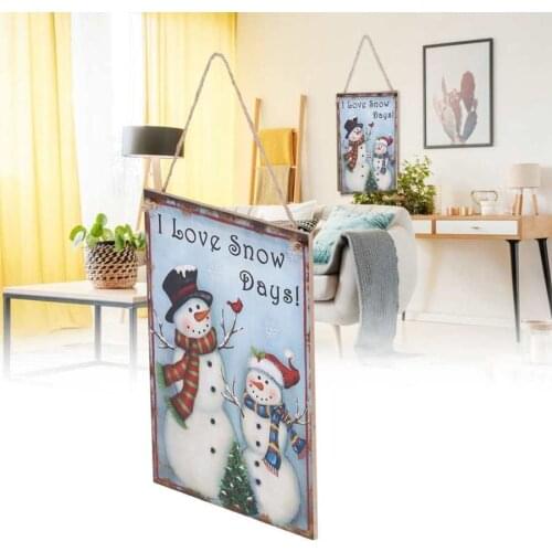 Wooden Wall Sign Poster Wall Mounted Waterproof Lightweight Christmas Hanging Decor for Indoor Outdoor Holiday Decoration