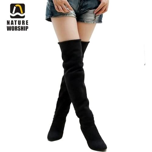 Hot sale fashion long boots for women Nubuck Leather sexy Stovepipe long boots Over the Knee high heels women boots size 34-43