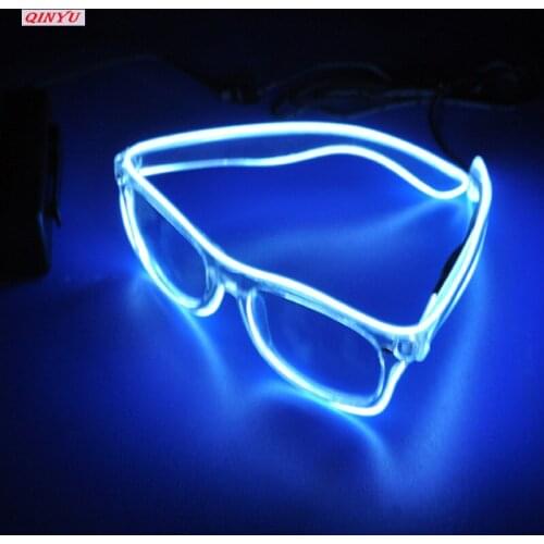Hot Halloween DJ Bright Glasses Decoration Fashion Neon LED Light Up Shutter Shaped Glow Costume Party 5Z-HH045