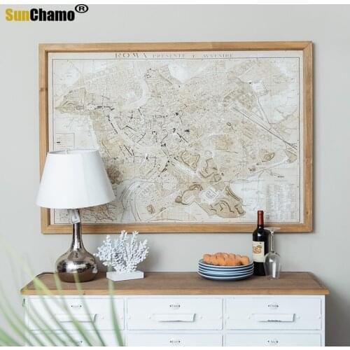 Map Living Room Decoration Painting Entrance Hallway Sofa Background Wall Dining Hall Corridor Bedroom Bedside Paintings