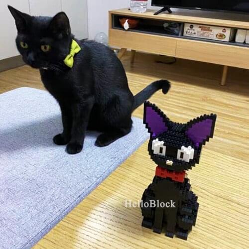 Cartoon JiJi Cat Mini Building Block Shiba Lnu Dog Brick Model Animal Pet Cat DIY Puppy Toys For Boy Birthday Gift Home Decor
