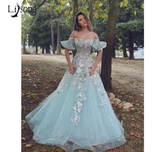 Princess 2020 Mini Free Floral Tulle Evening Dresses Delicate Appliques Lace A-line Evening Gowns Sweet Prom Gowns