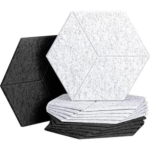 12 Pack Acoustic Foam Panel Hexagon Acoustic Panels for Acoustic Treatment,Beveled Edge Tiles for Echo Bass Insulation CNIM Hot