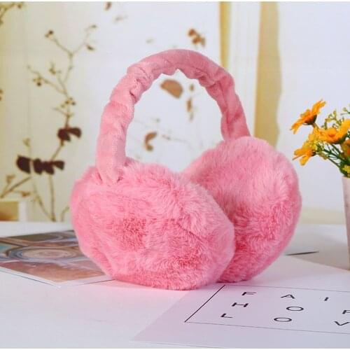 Sweet Oversized Adjustable Foldable Earflap Plush Furry Soft Women Warm Earmuffs Cotton Winter Ear-warmers For Girl Women
