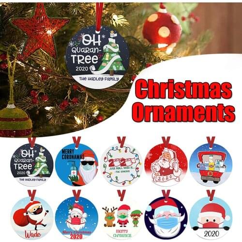 Wearing Mask Santa Clause Ornaments Hanging,2020 Quarantine Survivor Family Decorating Kit Merry Christmas Tree Decoration D60