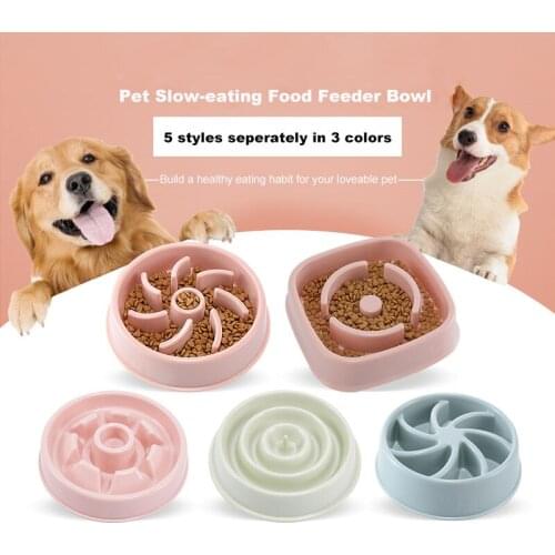New Design Slow Eating Pets Food Feeder Bowl 5 Styles Dogs Cats Food Feeder Water Feeder Pets Bowl