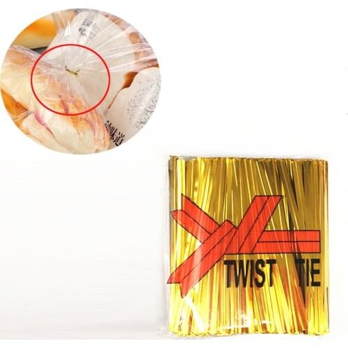 Disposable Baking Bag Binding Wire Toast Bag Sealing Belt Packing Mousing Gold Soft Packing Material Parcel Up Tape Baking Tools