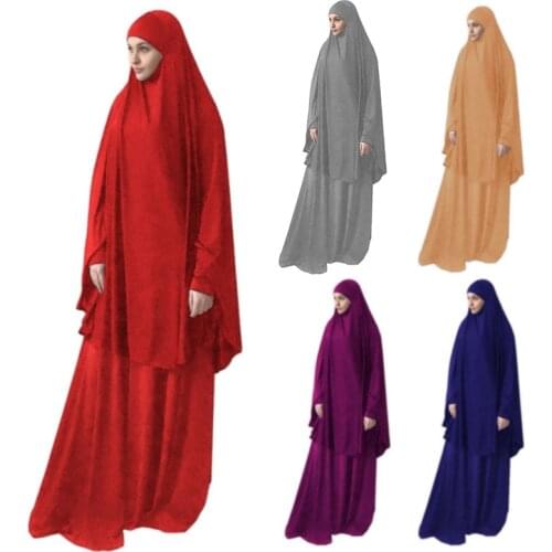 Formal Muslim Prayer Garment Women Hijab Dress Set Islamic Clothing Eid Turkey Namaz Long Prayer Musulman ensembles Jurken Abaya